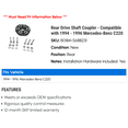 thumbnail image 2 of Rear Drive Shaft Coupler - Compatible with 1994 - 1996 Mercedes-Benz C220 1995, 2 of 2