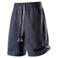 thumbnail image 4 of Hurxie Men's Casual Shorts 7 Inch Elastic Waist Drawstring Lightweight Summer Beach Shorts with Pockets Navy,2XL, 4 of 5
