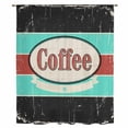 thumbnail image 2 of Coffee Vintage Black Teal Sheer Curtains 54 Inches Long for Bedroom, Farmhouse Rustic Light Filtering Privacy Drapes, Breathable Semi Sheer Window Treatment for Bathroom Dining Room Kitchen, 2 of 9