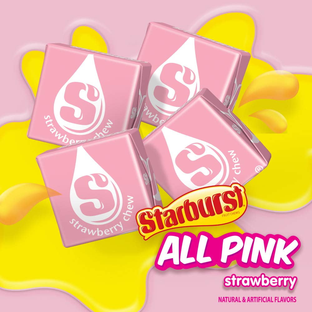 STARBURST All Pink Fruit Chews Candy Bulk Pack, 2.07 oz (Pack of 24)