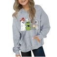 thumbnail image 5 of HomeDM Hooded Sweatshirts for Boys Girls - Unisex Kids Long Sleeve Graphic Hooded Sweatshirt Tops with Pocket - Gray/13-14 Years, 5 of 5