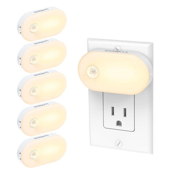 Luz Nocturna LED con Sensor de Movimiento LYRIDZ Blanca Cálida y Brillo Ajustable