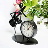 SHOWERORO Clock Guitar Model 1Set Iron Metal Desk Clock Vintage Wall Clock for Home Decoration Music Decor Clock