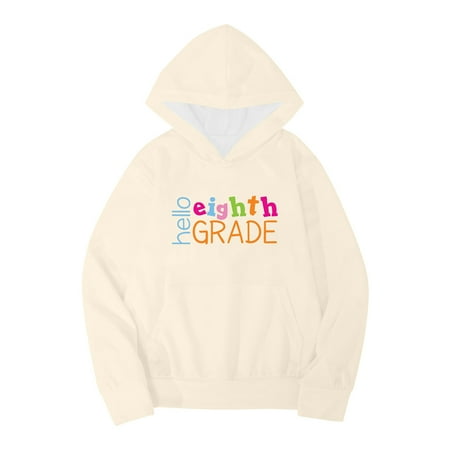 

Kids Boys Girls Autumn WInter School Season Eighth Grade Letter Printed Long Sleeve Hoodie Warm and Comfortable Tops Children s Clothing Toddler Sweatshirt Jacket Sweater 4t Jacket for Baby Boy 12