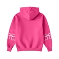 thumbnail image 6 of Women's Fashion Lightweight Long Sleeve Pullover with Pockets Preppy Graphic Hoodie with Bow Print for Casual Style,Hot Pink,2XL, 6 of 7
