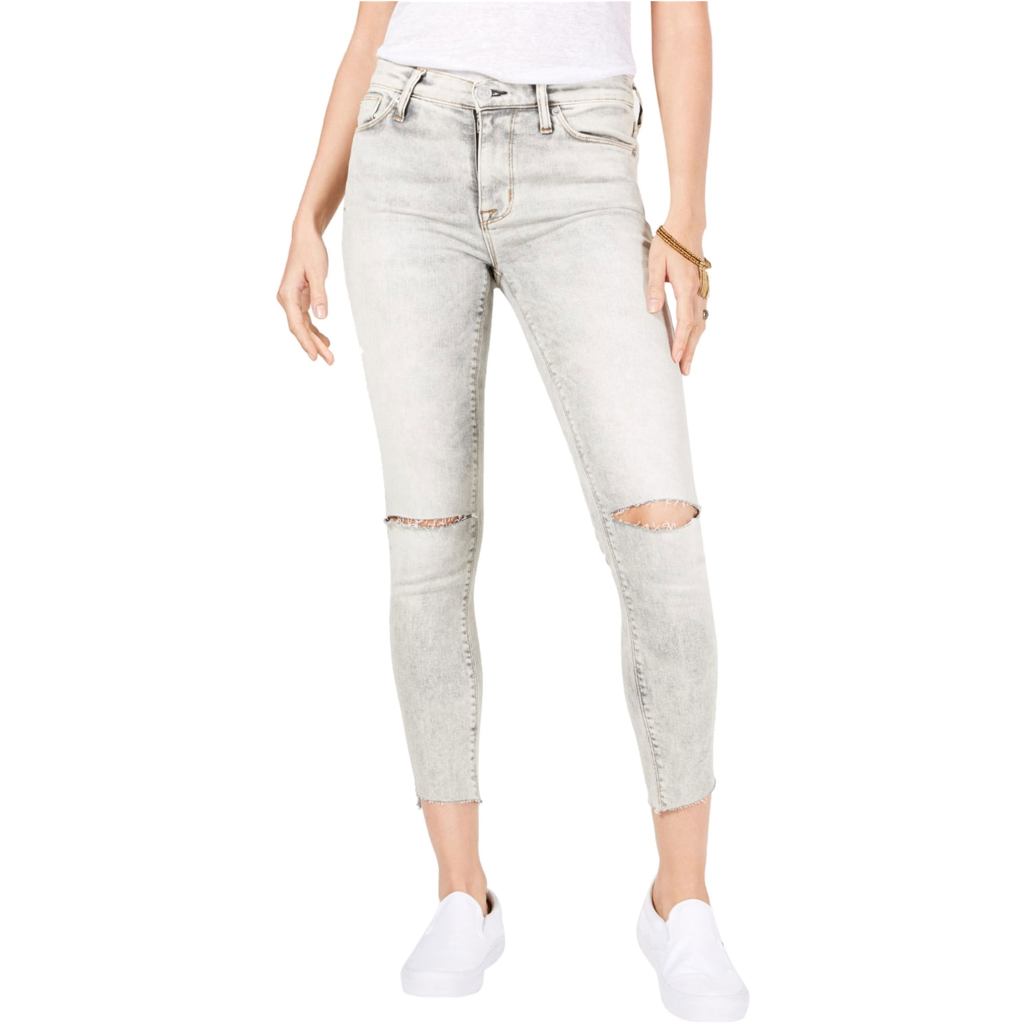 Hudson Womens Ripped Raw Hem Skinny Fit 