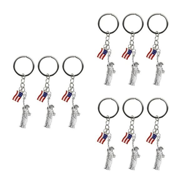 Masteelf 9 Pcs  Statue Of Liberty Keychain Party Favor Key Chains Statue Of Liberty Keychain Decorative And Fashionable Hanging Keychains