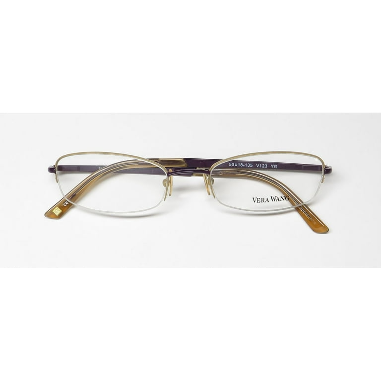 VERA WANG V123 EYEGLASS FRAME/GLASSES HALF-RIMLESS NARROW LENSES