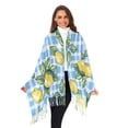thumbnail image 3 of FORMRS Womens Scarf Winter Soft Long Big Warm Shawls Wrap Tassel Scarves, Cartoon Plaid Lemon, 3 of 9