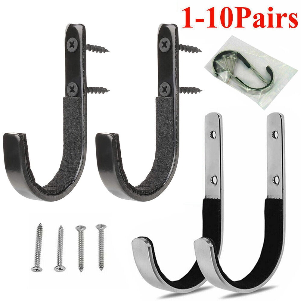 Gun Rack Shotgun Hooks Rifle Hangers Archery Bow Felt Lined Wall Mount Storage