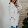 thumbnail image 4 of asdoklhq Womens Plus Size Coats Clearance Women's Popcorn Long Sleeve Open Front Pockets Oversized Cardigan Sweater Coats, 4 of 5