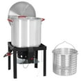 thumbnail image 1 of 60 Qt Seafood Boil Pot, Aluminum Crawfish Boiling Kit with Steam/Boil Basket & Strainer, 110000 BTU Propane Jet Burner & Lifting Hook, 10 PSI Regulator, Outdoor Cooking Shrimp Crab Boiler, 1 of 8