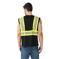thumbnail image 2 of Men's Safety Yellow Muscle Shirt - Double Segmented Reflective Safety Tank Top-6612R-Blk-L, 2 of 5