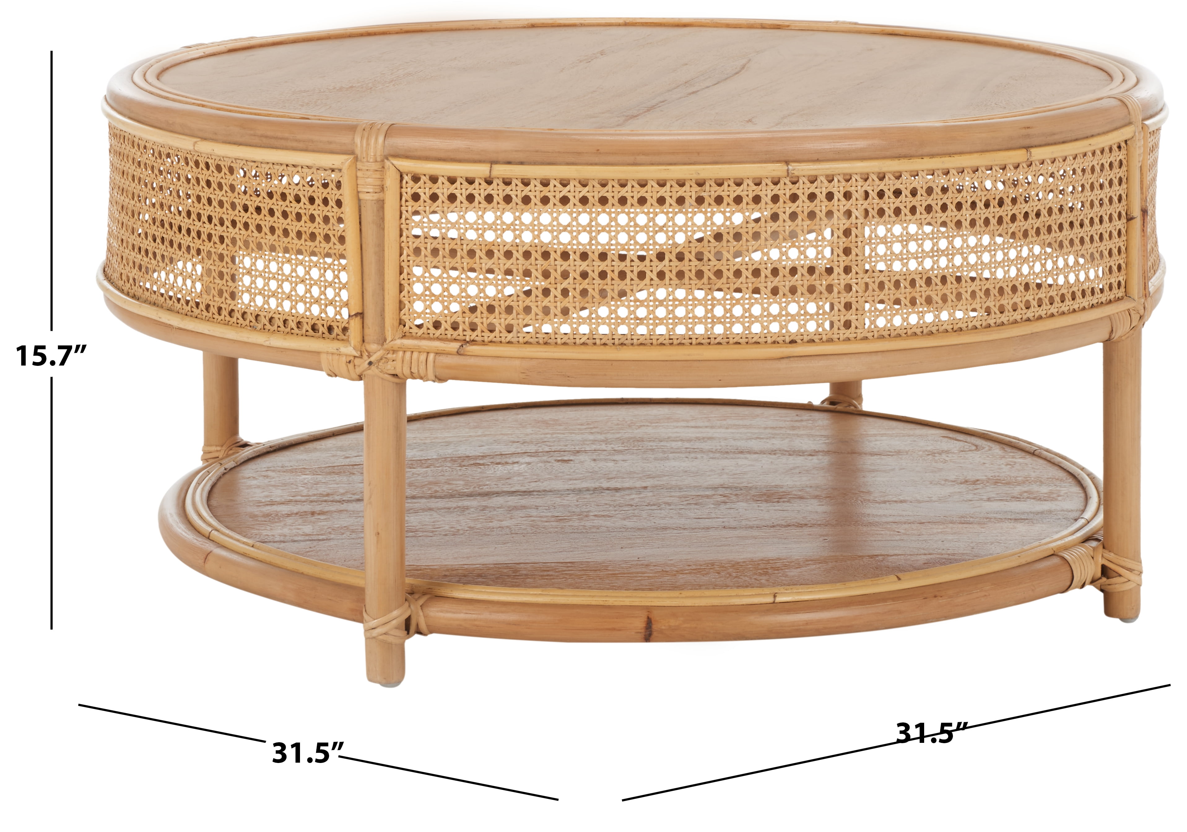 Safavieh Arvid Modern Storage Rattan Coffee Table, Natural