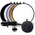 thumbnail image 1 of Light Reflector for Photography with Clip 24inch 5 in 1 Portable 60cm Round Collapsible Multi Disc Photography Studio Photo Camera Lighting Reflector Diffuser Silver,White, 1 of 7