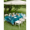 thumbnail image 5 of 54x80 Inch Outdoor Tablecloth with Umbrella Hole Zipper Rectangle Teal Green Ocean Shark Rectangular Tablecloths Outside Waterproof Coastal Wave Summer Beach Patio Table Cloth Cover for Picnic Party, 5 of 8