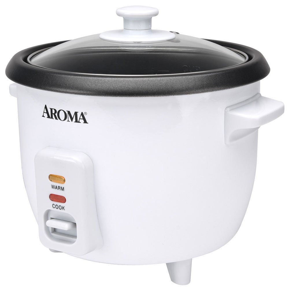 Aroma 6 Cup Non-Stick Pot Style White Rice Cooker, 3 Piece - image 2 of 5