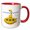 Red/White, variant on 3drose, Funny Submarine of Yellow Color Under the Sea. Blue Waves, Bubbles, 15oz Two-tone Red Mug