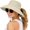 Beige, variant on Sun Hats for Women Wide Brim Bucket Hat Ponytail, Fishing Hat UPF 50+ Packable for Beach Gardening with Fold-Up Brim