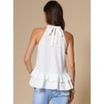 thumbnail image 3 of DARING DIVA Women's Halter Neck Peplum Hem Sleeveless Top XS White, 3 of 6