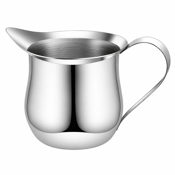 Stainless Steel Small Milk Cup with Spout – 4 oz Drip-Free Pouring Pitcher for Coffee, Cream, Syrup, and Condiments – Ideal for Home, Cafe, and Restaurant Use