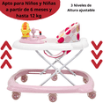 thumbnail image 3 of Andadera para Bebé Juguetes León Musical Altura Ajustable Ruedas de Goma Apta desde 6 meses y hasta 12 kg - Rosa, 3 of 6
