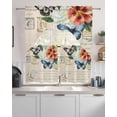 thumbnail image 2 of Orange White Floral Retro Kitchen Curtains Sets 36 Inch Length with Valance, Modern Rustic Butterfly Swag Valances and Tiers Curtain Set Drapes Swag Curtains for Living Room, Bathroom, Bedroom, Cafe, 2 of 6