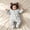 Gray, variant on kids Hooded Padded One‑Piece Snowsuit Fuzzy Bear Ear Footed Winter Jumpsuit Navy 6-9 Months