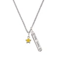 thumbnail image 1 of Delight Jewelry Silvertone Mini Yellow Star Silvertone Hope Anchors the Soul Bar Charm Necklace, 23", 1 of 4