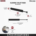 thumbnail image 3 of Rev-A-Shelf 6 Inch Metal Closet Valet Clothes Rod, Chrome, CVL-12-CR (2 Pack), 3 of 8