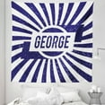 thumbnail image 1 of George Tapestry, Widespread Old English Given Name on Radial Backdrop with Abraded Look, Fabric Wall Hanging Decor for Bedroom Living Room Dorm, 5 Sizes, Navy Blue and White, by Ambesonne, 1 of 1