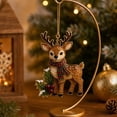 thumbnail image 2 of Clearance! Christmas Tree Ornament, Acrylic Hanging Pendant with Holly Leaf, Holiday Keepsake Decor, Xmas Tree Wreath Garland Home Decorations Indoor (Reindeer), 2 of 8