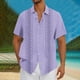 thumbnail image 1 of Blusa y camisa de manga corta con cuello vuelto Camisa casual para hombre Camisa de bolos vintage de manga corta Camisas de verano de playa cubana Camisa con botones Blusa para hombre Poliéster, 1 of 5
