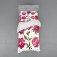 thumbnail image 2 of Ambesonne Floral Bedding Set 4 Pcs, Spring Buds Vivid Tones, Queen, Olive Green Magenta, 2 of 3