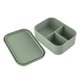 thumbnail image 5 of Recipiente de silicona con tapa sellada para almacenar alimentos frescos o calientes, diseño moderno con 3 compartimentos, rectangular , Verde, 5 of 8