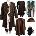 thumbnail image 2 of Disfraz de pirata Jack Sparrow para hombre y niño, chaleco, capa, sombrero, Halloween, carnaval, Navidad, 2 of 5