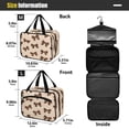 thumbnail image 3 of Travel Hanging Toiletry Bag with 4 Zipped Compartments Waterproof Makeup Accessories Spacious Cosmetic Bag Cute Brown Bow Large, 3 of 9