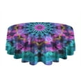 thumbnail image 5 of Colorful Tie Dye Mandala Pattern Round Tablecloth 60"x60",Wrinkle Wipeable Table Cloth for Kitchen Dining Room Picnic Patio Party, 5 of 6