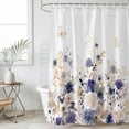 thumbnail image 6 of Purple Spring Floral Shower Curtain Set - Extra Long 72" x 96" Washable Bathtub Curtain with 12 Hooks, Elegant Pastoral Flowers Watercolor Waterproof Fabric Shower Curtains for Bathroom/Bathtub, 6 of 6