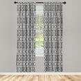 thumbnail image 3 of Ambesonne Bohemian Curtains, Scribble Ikat Art, Pair of 28"x63", White and Charcoal Grey, 3 of 5