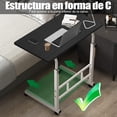 thumbnail image 3 of Mesa Auxiliar con Ruedas para Sala y Dormitorio - Altura Ajustable - Ideal para Laptop, Sofá y Café - Diseño Moderno y Minimalista (Negro), 3 of 4