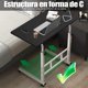 thumbnail image 3 of Mesa Auxiliar con Ruedas para Sala y Dormitorio - Altura Ajustable - Ideal para Laptop, Sofá y Café - Diseño Moderno y Minimalista (Negro), 3 of 4