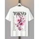 thumbnail image 1 of Travel) Men's Casual Cherry Blossom Graphic Tee Comfortable Cotton, Short Sleeve, Round Neck, Lightweight & Breathable for Summer Outings, Everyday T-shirt | Sakura Print Tee | Comfortable Fit, 1 of 6