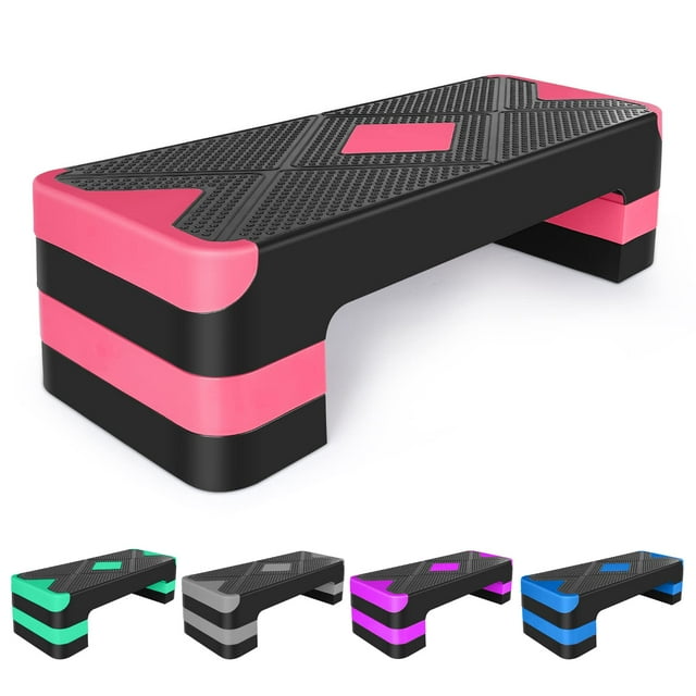 Stepper aeróbico de entrenamiento ajustable en Fitness y ejercicio, plataforma de entrenamiento, 3 ajustes de altura ajustable 4 -6 -8