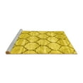 thumbnail image 2 of Ahgly Company Machine Washable Indoor Square Trellis Yellow Modern Area Rugs, 4' Square, 2 of 4
