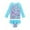 Blue, variant on WOYY Toddler Girls UPF 50+ Swimsuit Long Sleeve Rash Guard Ruffle Shorts Bathing Suit, Sizes 2-8