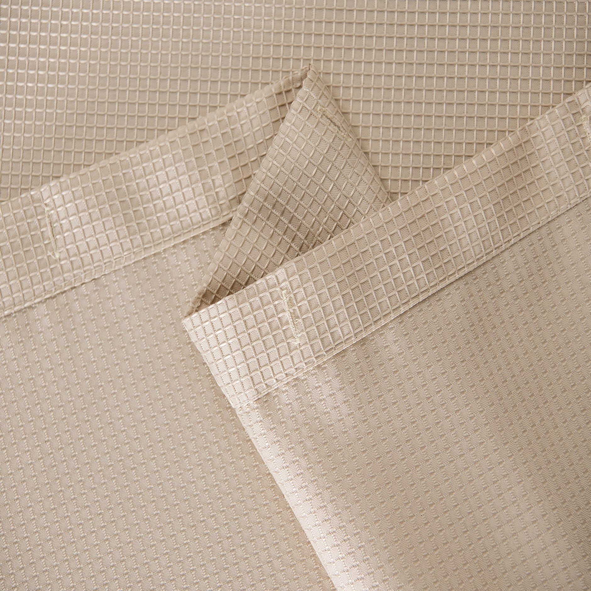 Dainty Home Waffle Weave Textured Fabric Shower Curtain, 70” x 72", Beige