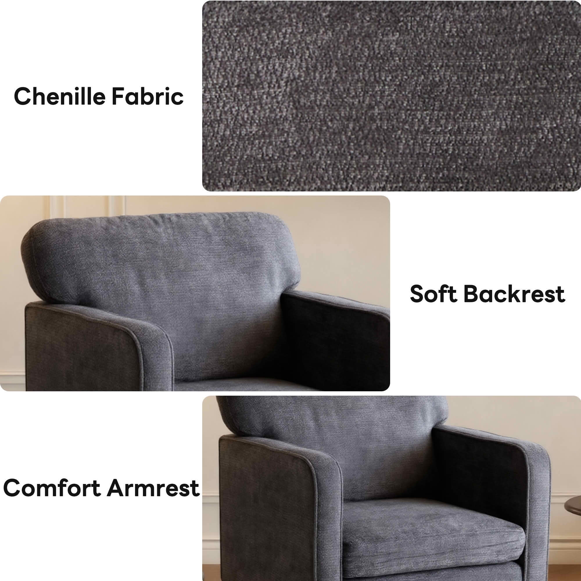 MAYEERTY Reading Chair with Armrest and Backrest Comfy Lounge Chair for Bedroom Waiting Room Reception Room
