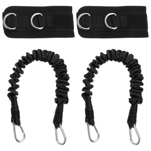 unbranded Portable Tube Bands Exercise Resistance Fitness Ankle Yoga Black