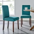 thumbnail image 2 of Side Dining Chair, Set of 2, Fabric, Wood, Teal Blue, Modern Contemporary Urban Design, Kitchen Room Cafe Bistro Restaurant Hospitality, 2 of 9
